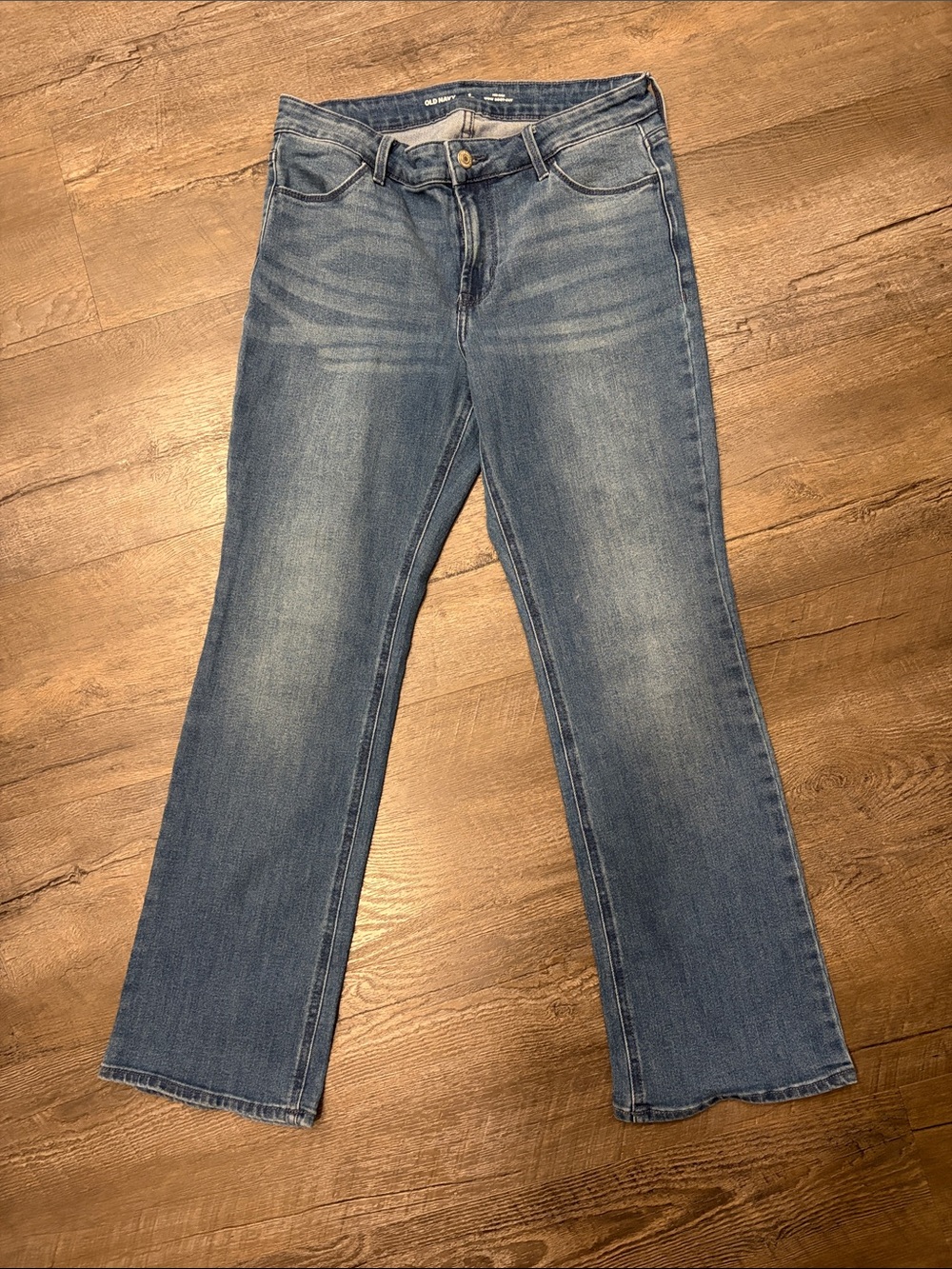 Mid rise boot cut jeans